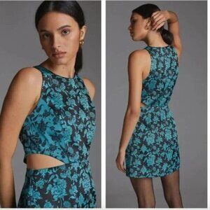 NWT Hutch Anthropologie Floral Jacquard Cut-Out Mini Dress $190